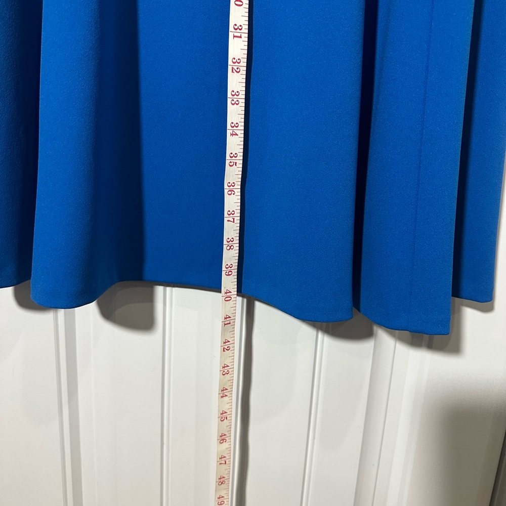 NWT CALVIN KLEIN Classic Fit Blue Flare Midi Dress, Size 12 - Picture 7 of 13